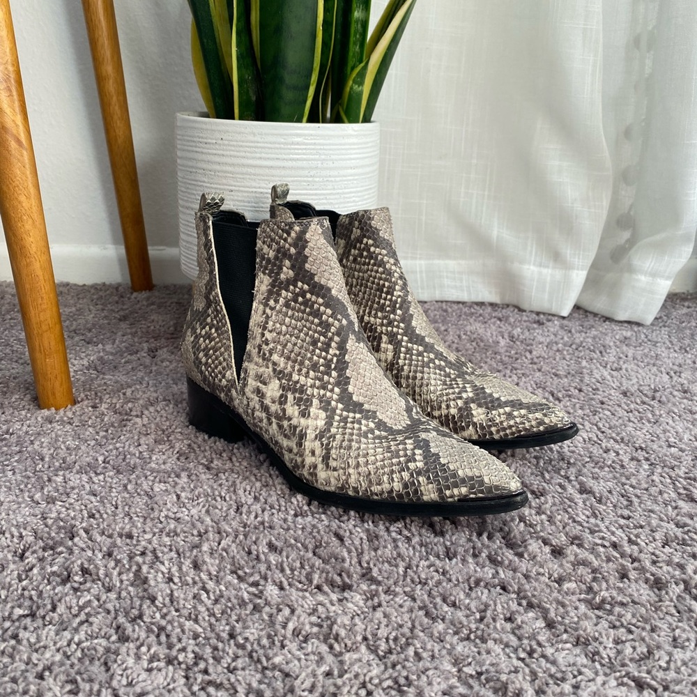 Marc Fisher Snakeskin Chelsea Boots